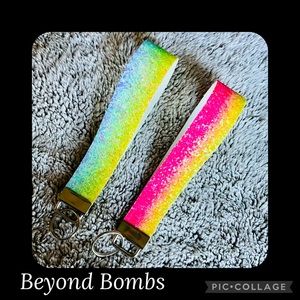 Set of 2 Rainbow Wristlet Keychains